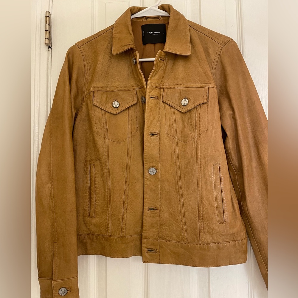 Lucky Brand Leather Trucker Jacket